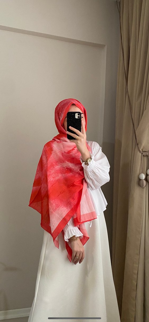 Kırmızı Kadın Şal - Görsel 2