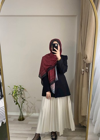 Bordo Drapeli Kadın Şal - Görsel 2