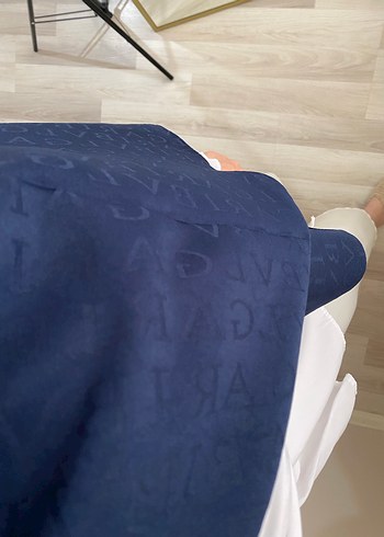 Lacivert Pamuklu Jakar Şal - Görsel 2