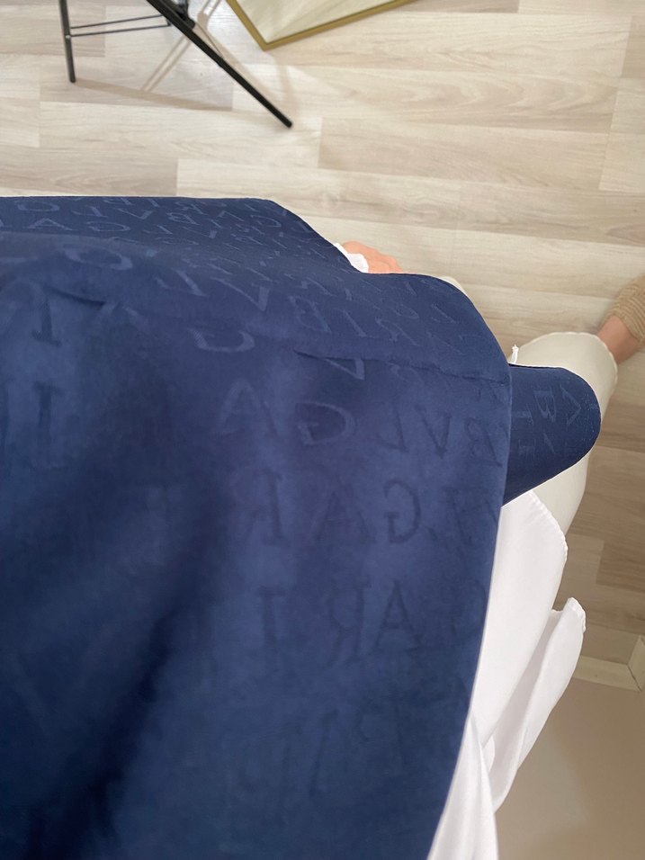 Lacivert Pamuklu Jakar Şal - Görsel 2