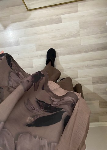 Kahverengi Drapeli Kadın Şal - Görsel 3