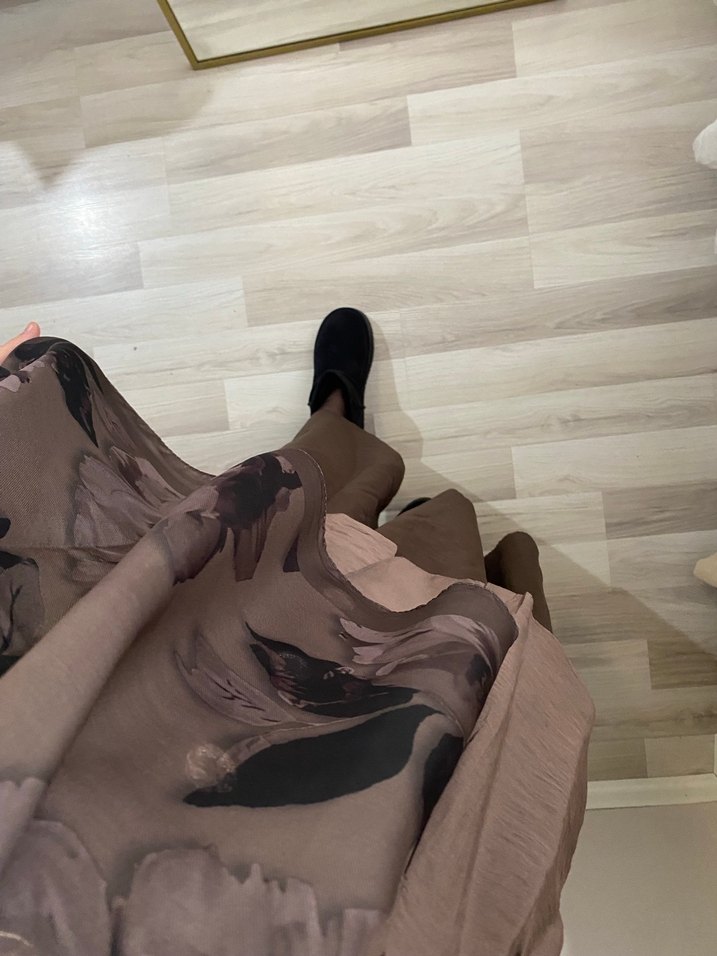 Kahverengi Drapeli Kadın Şal - Görsel 3