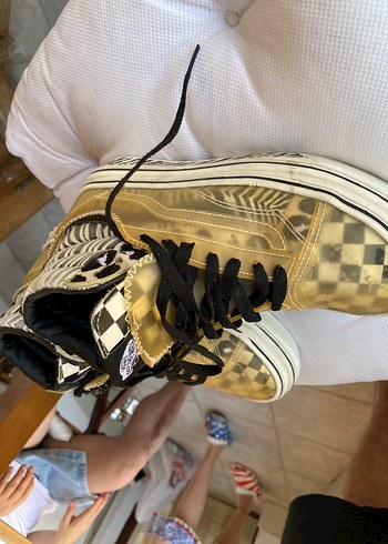 36,5 Beden beyaz Renk Beymen Kareli Vans Kadın Dolgu Topuk Spor Ayakkabı comfycush