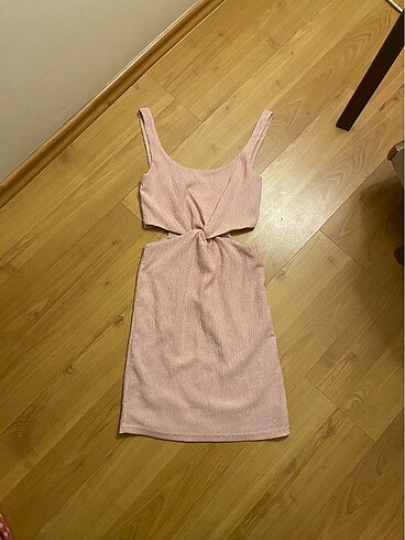Bershka pudra pembesi bershka mini elbise