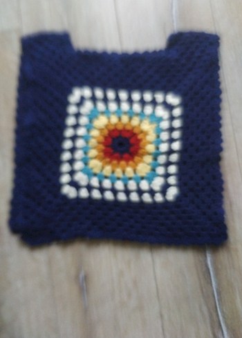 Renkli Bohem Kız Çocuk Örgü Panco - Görsel 2