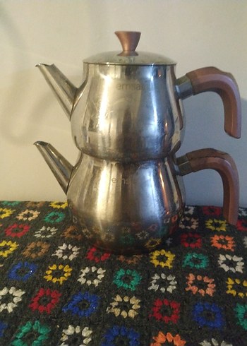 Gri Çift Katlı Çaydanlık
