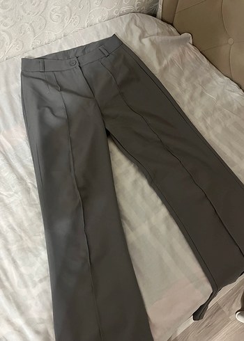 Gri Midi Kumaş Kadın Pantolon