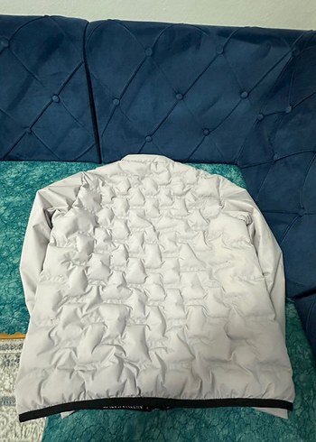 Erkek Beyaz Fermuarlı Sokak Stili Mont - Görsel 2