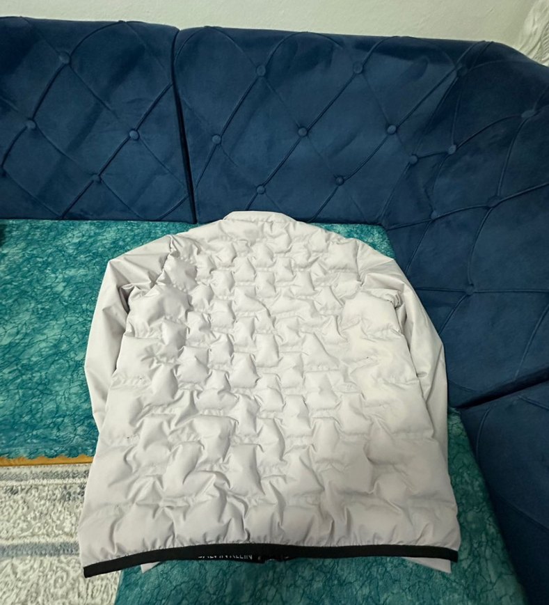 Erkek Beyaz Fermuarlı Sokak Stili Mont - Görsel 2