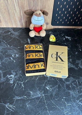 Erkek Altın Renk Baskılı Mini Boxer