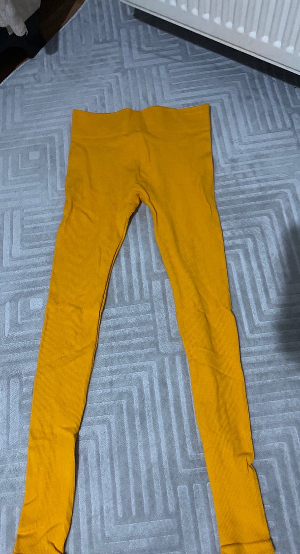 Sarı fitilli Kadın Tayt - Görsel 3