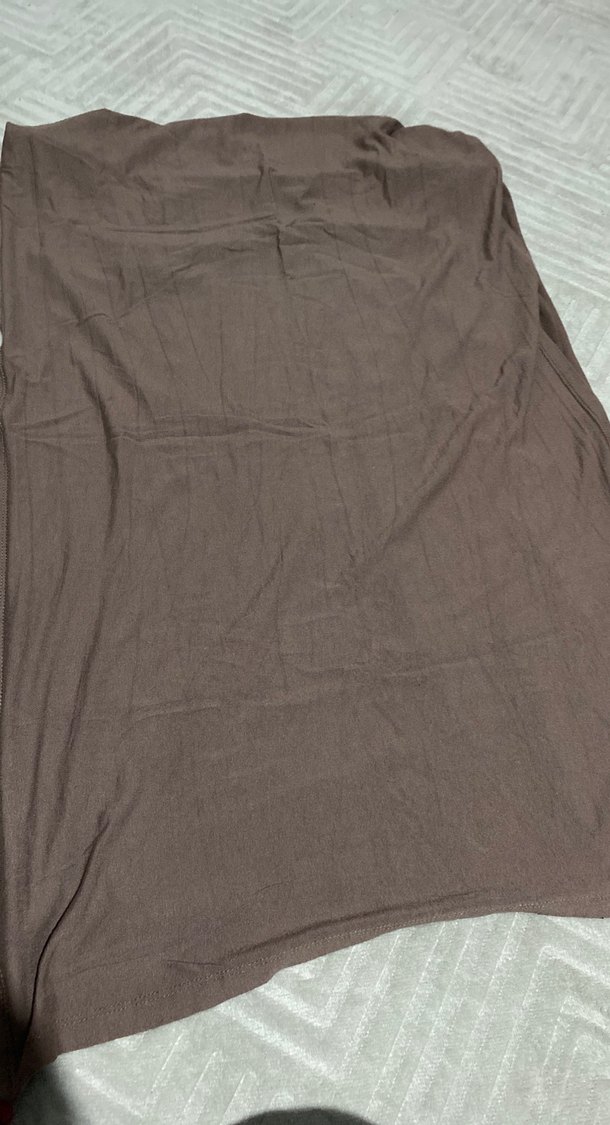 Drapeli Uzun Kahverengi penye şal - Görsel 2