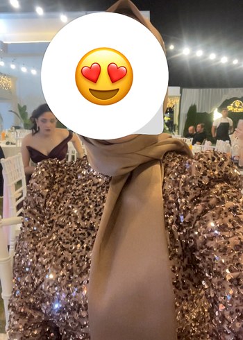 Drapeli Uzun Kollu  pul payet Uzun Elbise - Görsel 2