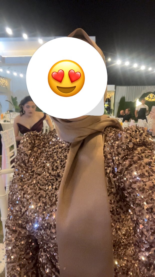 Drapeli Uzun Kollu  pul payet Uzun Elbise - Görsel 2