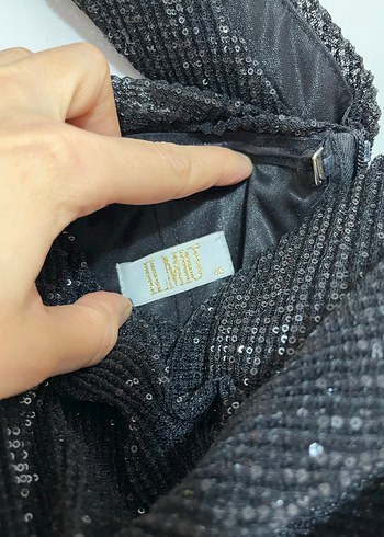 Drapeli Siyah Uzun İlmio Abiye Elbise - Görsel 3