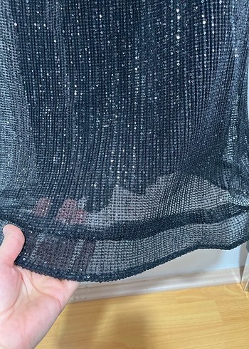 Drapeli Siyah Uzun İlmio Abiye Elbise - Görsel 8