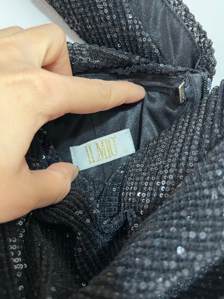 Drapeli Siyah Uzun İlmio Abiye Elbise - Görsel 3