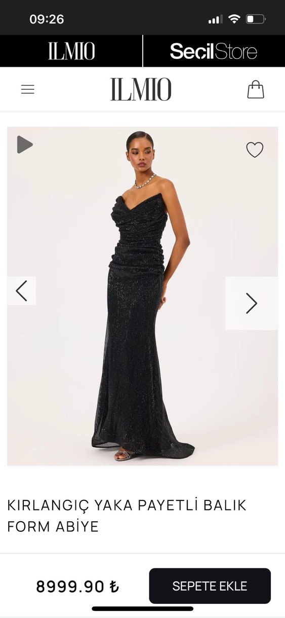 Drapeli Siyah Uzun İlmio Abiye Elbise - Görsel 2