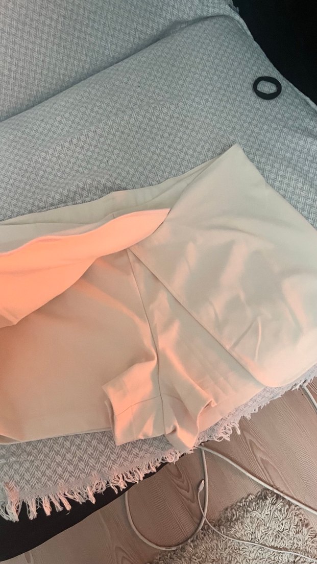 H&M büyük beden Düğmeli Bej Şort etek - Görsel 2