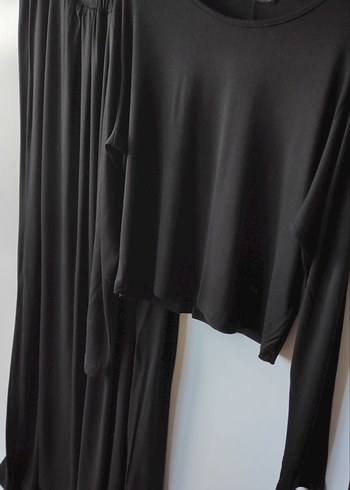 Kadın Siyah Uzun Kollu Bol Kesim ikili takım - Görsel 2