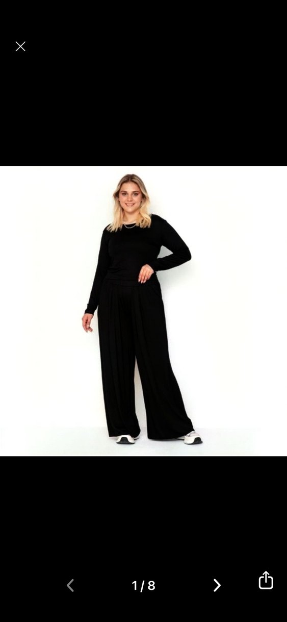 Kadın Siyah Uzun Kollu Bol Kesim ikili takım - Görsel 3