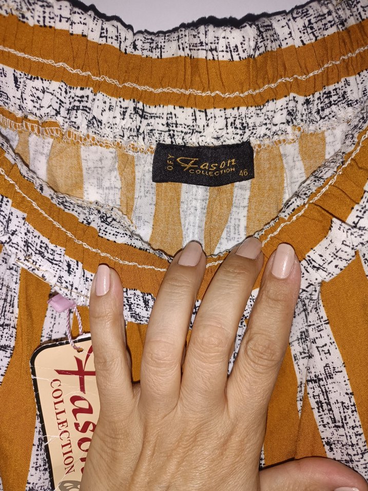 Sarı Bohem Düğmeli Mini Etek - Görsel 3