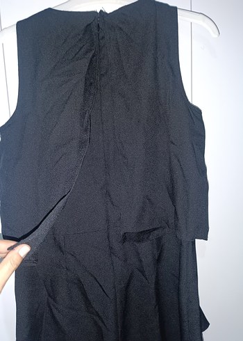 Kadın Siyah Mini Kolsuz Jumpsuit - Görsel 3