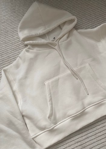 Diğer Kadın Beyaz Kapüşonlu Sweatshirt