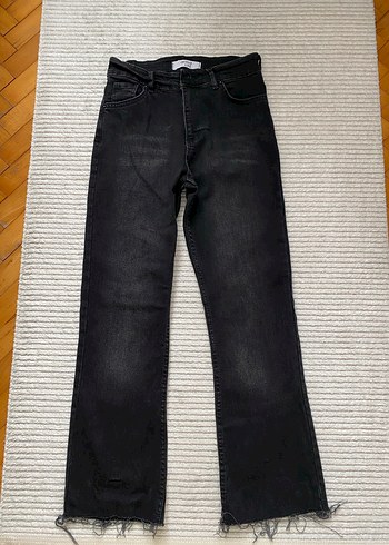 Kadın Siyah Normal Kesim Denim Pantolon