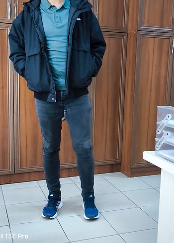 l Beden Siyah Denim Erkek Ceket Regular Fit