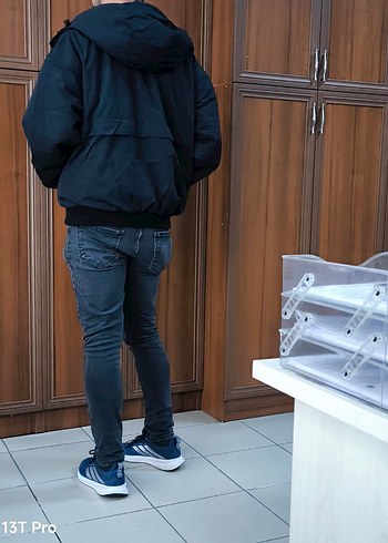 Pull and Bear Siyah Denim Erkek Ceket Regular Fit