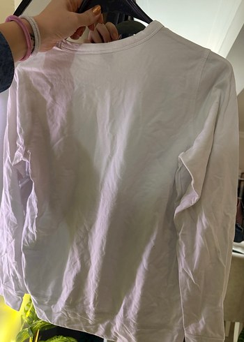 Kız Çocuk Beyaz Uzun Kollu Payetli Tişört - Görsel 6