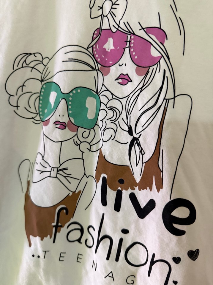 Kız Çocuk Beyaz Uzun Kollu Payetli Tişört - Görsel 5