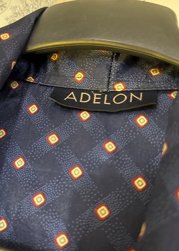 Lacivert Desenli kalın saten Sabahlık - Görsel 7