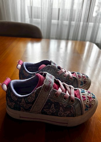 Kız Çocuk Renkli Denim Spor Ayakkabı, ışıklıdır - Görsel 2