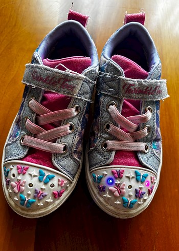 Kız Çocuk Renkli Denim Spor Ayakkabı, ışıklıdır - Görsel 5