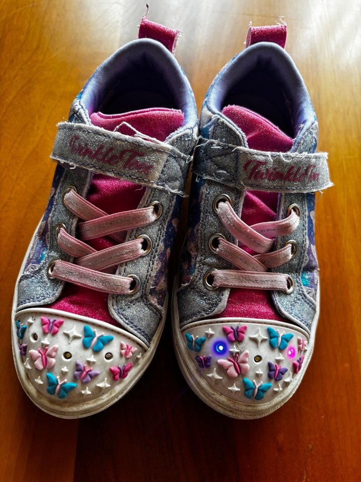 Kız Çocuk Renkli Denim Spor Ayakkabı, ışıklıdır - Görsel 5