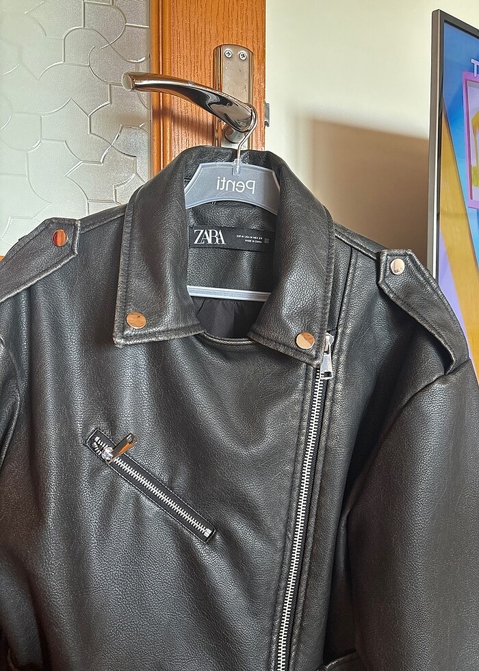 Zara deri ceket - Görsel 2