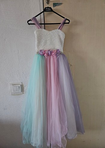 Diger Çocuk Pastel Renkli Bağcıklı Elbise