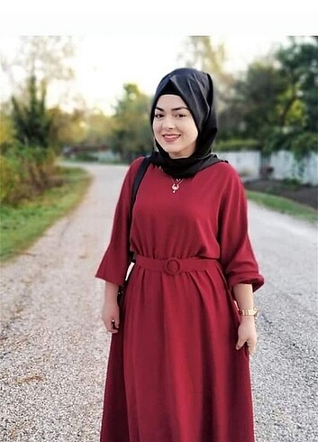 Bordo elbıse 
