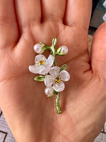Kadın çiçek broş - Görsel 2