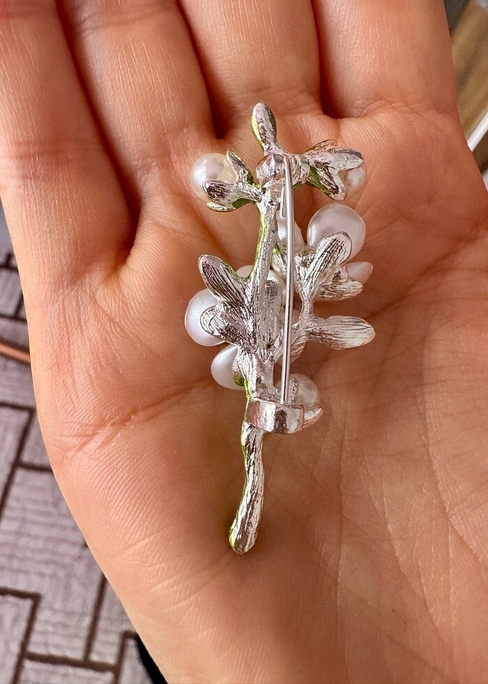 Kadın çiçek broş - Görsel 5