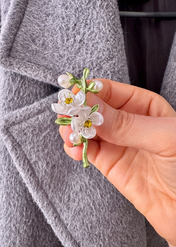 Kadın çiçek broş - Görsel 4