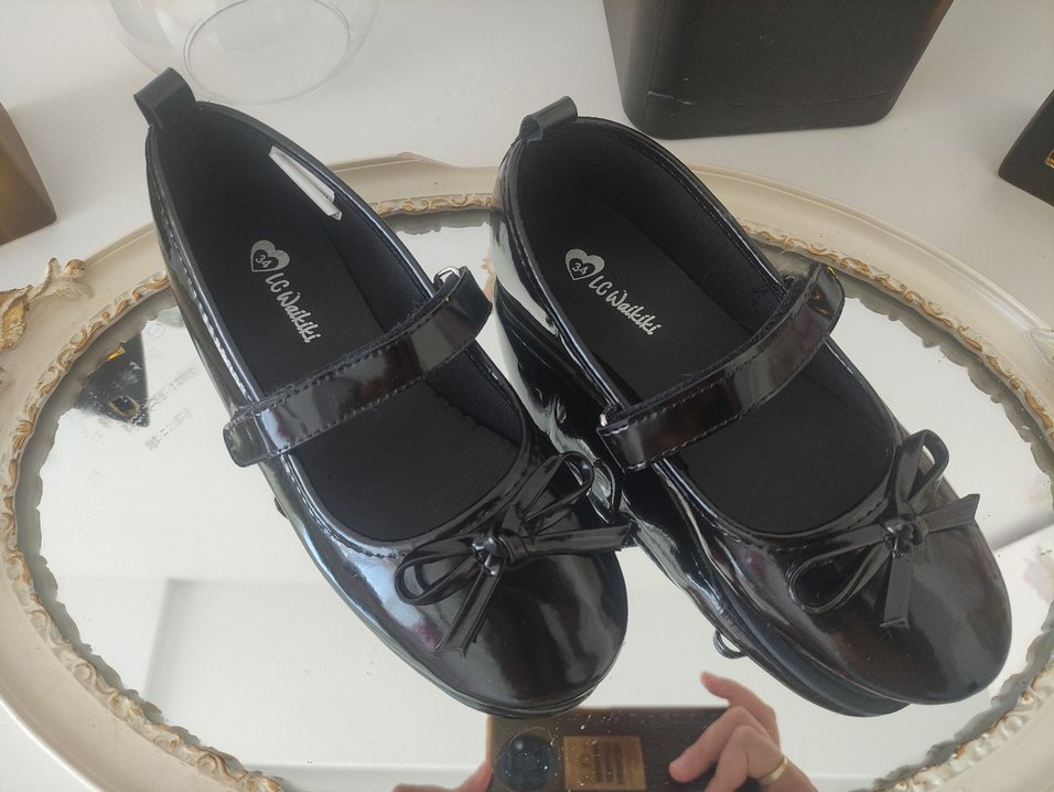 Kız Çocuk Siyah Rugan Tokalı Babet - Görsel 4