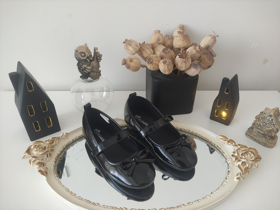 Kız Çocuk Siyah Rugan Tokalı Babet - Görsel 5