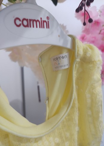 Sarı Drapeli Kolsuz Kız Elbisesi - Görsel 5