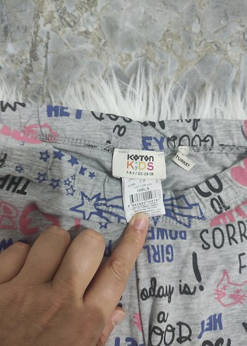 Kız Çocuk Gri Baskılı Tayt - Görsel 3