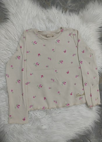 Kız Çocuk Çiçek Desenli Uzun Kollu Bluz - Görsel 2