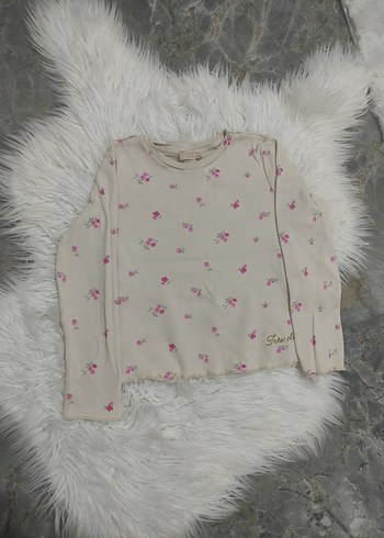 Kız Çocuk Çiçek Desenli Uzun Kollu Bluz - Görsel 3