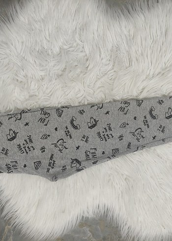 Kız Çocuk Gri pony Desenli Tayt - Görsel 3